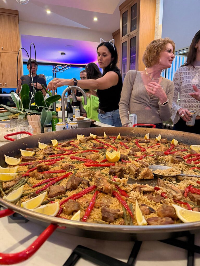 Home paella indoor ready to eat